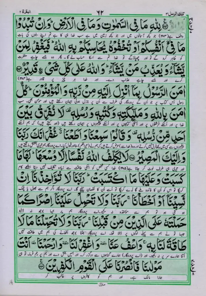 surah baqarah last ruku